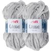 Stafil Filato Liana Effetto Morbida Ciniglia 100 g Set 2 Gomitoli Colore Grigio Chiaro