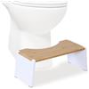 Relaxdays Sgabello WC Pieghevole, per Adulti, in bambù, Antiscivolo, HBT 19x43,5x20 cm