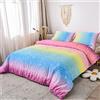 Holawakaka Space Star Ombre Set di biancheria da letto sfumato multicolore sfumato per letto matrimoniale (multicolore, doppio)