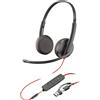HP Poly Cuffie Poly Blackwire 3225 stereo USB-C + spinotto da 3,5 mm + adattatore USB-C/A
