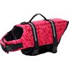 FANSU Giubbotto Salvagente per Cani con Manico, Regolabile Giubbotti di Salvataggio per Animali Domestici per Cani di Taglia Piccola, Media e Grande per Nuoto, Canottaggio (XS,Teschio Rosa)