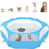 Pawaboo Recinto piccoli animali con zip, azzurro | Tenda pop-up con fondo impermeabile e 3 aste per conigli, pulcini e gattini sorvegliati.