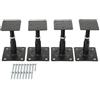 CDZHLTG Supporto Pali Regolabile 4 Pezzi, Base Pilastro Regolabile 10-15 cm, Capacità di Carico 2 Tonnellate - Per Recinzioni, Gazebo, Pergole, Tettoie, Balconi - Nero