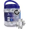 Peygran - Sistema di livellamento per piastrelle, 4 distanziatori multi X, altamente resistenti, per grandi formati, lastre pesanti, per la casa, 4 distanziatori in 1 (1/32, 1/16, 1/8, 3/16),