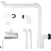 CAAGGMM Ssifone per lavabo, 1 1/4 pollici, sifone regolabile a 360°, lavabo con filtro filtro per lavabo, lavandino, cucina e bagno, bianco
