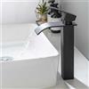 ONECE Rubinetto Bagno Lavabo Alto Nero, Miscelatore Cascata da Appoggio