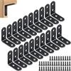 AISHOW Squadrette Angolari 20 Pezzi Staffa Angolare Nero Staffe Angolari Inox Staffa ad Angolo Retto di 90 Gradi a Forma di L Staffe Angolari Acciaio 40 x 40mm con 80 Viti