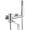 INEX EUROPA Rubinetto Monocomando Vasca da Bagno in Acciaio Inox con Telefono a Mano, Tubo 175 cm - Alta Pressione a Risparmio Idrico - Installazione Facile