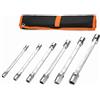 QWORK® Set di chiavi a bussola con snodo a 12 punti 6 pezzi. 8-19mm, doppie teste flessibili orientabili a 180°, inclusa custodia