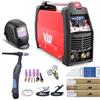 VECTOR WELDING Saldatrice TIG/MMA 200A Kit Completo - London 2400, con Elmetto Saldatura, Pulse AC/DC, per Alluminio, Acciaio Inox e Lavori Professionali - VECTOR WELDING