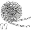 Vauki Catena in acciaio inox, 3 m × 3 mm, catena in acciaio inox, al metro, catena in acciaio con 2 moschettoni ispessiti, catena in metallo per biancheria, altalena, sgabello, catena per cani