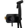 Tecmolog WS024CF3 - Set doccetta per WC in acciaio inox, da incasso, per acqua calda e fredda, colore nero