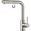 FORIOUS Rubinetto Cucina, Miscelatore Cucina con Doccetta Magnetica Estraibile, 2 Funzioni di Getto e Girevole a 360°, Rubinetto Lavello Cucina in Acciaio Inox a Forma L