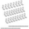 SZWLJ Staffe angolari in acciaio inox, 20 x 20 mm, staffa a L per legno con 52 viti, 26 staffe angolari per mobili e mensole, forte e durevole, a forma di L, per finestre, sedie e tavolo