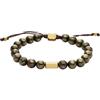 Fossil Bracciale da uomo Galaxy Jewelry Pirite grigio JF04820710, Eine Grösse, Acciaio inossidabile, Nessuna pietra preziosa, Oro Brillante