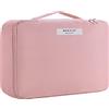 HCFGS Borsa da Trucco, pochette trucchi, Beauty Case da Viaggio Donna Borsa da Toilette, organizer per cosmetici per donne e ragazze[con porta pennelli e astuccio staccabile] (Rosa)