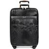 House Of Leather Premium PU pelle Croc-Print bagagli Hybrid Shell valigie leggere con serratura, 360 ° liscio Spinner & ruote stabilizzatrici Black Elite, Nero , S, Set Bagagli con Ruote Spinner