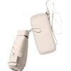 Baoblaze Mini ombrello pieghevole compatto impermeabile con tracolla, alla moda, antivento, protezione solare, ombrello da viaggio per campeggio all'aperto, Bianco