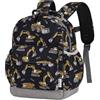 VASCHY Zaino per bambini in velluto a coste per ragazzi e ragazze da 1 a 6 anni, grazioso zaino per la scuola materna, scuola elementare e asilo nido, Escavatore grigio scuro, Small (1~3 Yrs) - 12''H