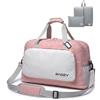 BAGZY Bagaglio a Mano 55x40x23cm Lufthansa Eurowings Cabin Bag 50L Grande Borsa Sportiva Impermeabile Borsone Maternità Valigia per Viaggio, Weekend, Aereo Uomo Donna con Borsa da Toilette Rosa