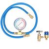 Tomotato Kit tubo di ricarica del refrigerante R134A, kit di ricarica CA per auto con 1/2 Acme maschio 1/4 SAE femmina tipo di foratura può toccare valvola R134A Coppia rapida manometro