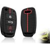 Lhbwhiz Custodia per Chiave Auto,Cover Protettiva in Silicone,Custodia per Chiave a 3 Pulsanti,Custodia Pieghevole per Chiave,Compatibile con Audi A1 A3 A4 A6 S3 S4 S6 Q3 Q5 Q7 TT RS4 RS6(Nero)