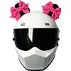 TINAYAUE Decorazione per casco con orecchie di gatto e fiocco nastro, accessorio da donna carino con colla, senza traccia, per monopattini, moto e bicicletta, installazione 1s e resistente al vento