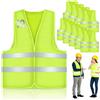 Mkitnvy 10 Pezzi Gilet Catarifrangente, Gilet Rifrangente, di Sicurezza | Giubbotti di Sicurezz Antiforatura, Alta visibilità, per Auto Moto Bici Jogging