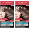 Vitalcare | Colourshine - Colorazione Permanente Professionale, Tinta Capelli Senza Ammoniaca, Tintura Capelli con Cheratina e Olio di Macadamia, n° 7, Biondo (Confezione da 2)