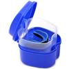 Herold Blu Scuro Dentiere Coppa Protesi con Colino, Scatola da Bagno Protesi Falsi Denti Scatola di Immagazzinaggio con Basket Net Portacontenitori per