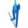 Fiskars Compasso per Bambini con Punta di Sicurezza, Matita Inclusa, Blu | Per Cerchi Fino a 30 cm, Con Scala in Cm, Pollici e Blocco, Punta in Plastica per Evitare che la Carta si Strappi, 1086502
