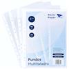 RAYLU PAPER Buste multiperforate in polipropilene 100% riciclabile, buste per documenti a grande apertura, dorso rinforzato. (Folio - 90 micron - trasparente, 20 unità)