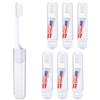 Febbya Set da viaggio con spazzolino da denti e dentifricio, 6 pezzi, mini spazzolino pieghevole portatile con setole morbide, kit di piccole dimensioni per campeggio, viaggi d'affari, famiglie, campeggio