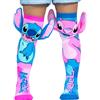 Madmia Calzini Stitch Hawaii: calzini colorati con applicazioni 3D, per bambini e adulti dai 6 ai 99 anni (29014 mm), blu-rosa, 6-99