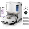 Shark PowerDetect Robot Aspirapolvere Lavapavimenti 2 in 1, NeverTouch Pro Autosvuotante, Autoriempimento, Autopulizia, Navigazione 3D LiDAR, Bypass Ostacoli NeverStuck, WiFi/App, Bianco AV2810ZEEUWH