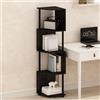 Furinno BASIC - Libreria a 4 ripiani, con ripiano angolare a zigzag, 36,07 x 36,07 x 146,56 cm, per soggiorno, camera da letto, ufficio, colore: nero