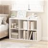 Furinno CUBICLE Scaffale per Libri, Libreria 6 Cubi con Telaio Spesso, Reversibile in Orizzontale e in Verticale con Retro Aperto, 37,1 x 111,3 x 76,2 cm, per Soggiorno, Bianco Semplice