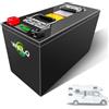 WILLQ Batteria LiFePO4 12V 24V 50Ah 100Ah 150Ah 200Ah 300Ah 600Ah 12 Volt 24 Volt per Golf Cart con BMS Intelligente Integrato, Cicli 3000+, Batterie Ricaricabili al Litio per RV,24v100ah