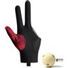 Generic Guanti professionali da biliardo | Guanti sportivi | Biliardo Pool, Cue Shooter, processo di giunzione, 3 dita, mano sinistra/destra, misura universale per