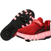Generic JJDFW - Scarpe da pattinaggio per bambini, ricaricabili tramite USB, con luci a LED, 2 in 1, per camminata e pattinaggio, con cinturino in e chiusura con lacci