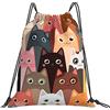 Generic Stampa Coulisse Borsa da Palestra Colorful Cartoon Cute Cats Borsa Palestra Scuola Fashion Zaino Sportivo per Spiaggia Adulto All'Aperto 36X42Cm
