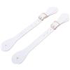 Rengue Coppia di Cinturini per Speroni in Pelle Sintetica Regolabili da 22 Cm per Stivali da Cowboy Occidentali Accento con vestibilità per Cavalieri Equestri Rodeo Trail Riding (White)