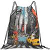 kkvhhyuo Alce Mountain Pine Tree Wilderness stampato zaino grande pieghevole Draw String Bag con cinghie regolabili per sport, viaggi, nuoto, scuola, Amore da New York, One Size, Zainetto
