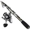 ZythrXLate Canna da Pesca Fibra di Carbonio Canna da pesca spinning in fibra di carbonio 1,8-3,30 m e mulinello combinato canna telescopica kit completo per Pesca Mare Fiume