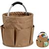 ARCPNRT Borsa per la Pulizia Universale, Organizer per Prodotti per la Pulizia con 6 Tasche Esterne, Cestino Porta Attrezzi con Manico, Borsa per Attrezzi da Giardino, la Casa, I Picnic, Casa, Color Cachi