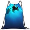 Generic con Coulisse Borsa Coulisse Deep Sea Turtle Borsa Palestra Scuola Leggero Zainetti per Donna Adulto Viaggi 36X42Cm