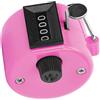 AMONIDA Berm Contatore Manuale a 4 Cifre Manopola in Plastica ABS Strumento di Conteggio Reset per Sport Ed Eventi Rosso Dimensioni 46 X 32 Mm (Pink)