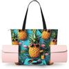 Generic Borsa a tracolla da donna con stampa ananas, grande borsa da palestra