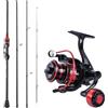 ZythrXLate Canna da Pesca Fibra di Carbonio Canna e mulinello da pesca d'acqua dolce spinning in fibra di carbonio ultraleggera con impugnatura in Eva for la alla carpa spigola per Pesca Mare Fiume