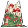 kkvhhyuo Zaino con coulisse stampato con motivo di pollo, grande, pieghevole, con cinghie regolabili, per sport, viaggi, nuoto, scuola, Funghi cartoni animati., One Size, Zainetto